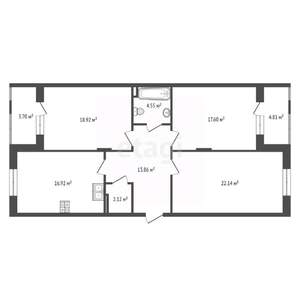 3-к квартира, вторичка, 97м2, 2/4 этаж