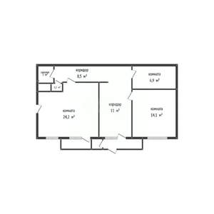 2-к квартира, вторичка, 72м2, 1/16 этаж