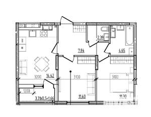 2-к квартира, вторичка, 54м2, 2/9 этаж