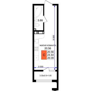 Студия квартира, вторичка, 26м2, 7/8 этаж