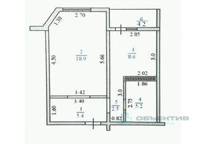 1-к квартира, вторичка, 45м2, 2/9 этаж