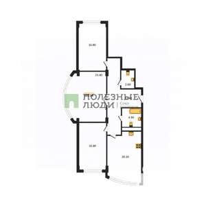 3-к квартира, вторичка, 102м2, 3/8 этаж