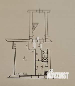 1-к квартира, вторичка, 26м2, 1/2 этаж