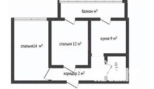 2-к квартира, вторичка, 49м2, 2/2 этаж