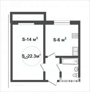1-к квартира, вторичка, 22м2, 7/9 этаж
