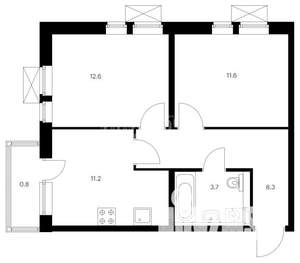 2-к квартира, вторичка, 48м2, 3/24 этаж