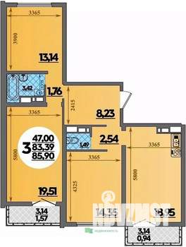 3-к квартира, вторичка, 86м2, 12/16 этаж