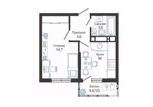 1-к квартира, вторичка, 32м2, 14/24 этаж