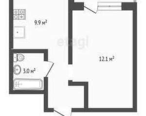 1-к квартира, вторичка, 34м2, 9/15 этаж