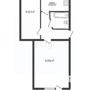 2-к квартира, вторичка, 48м2, 4/5 этаж