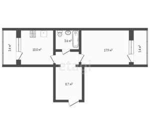 1-к квартира, вторичка, 43м2, 3/16 этаж