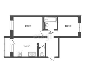 2-к квартира, вторичка, 64м2, 3/16 этаж