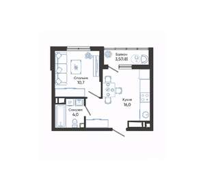 1-к квартира, вторичка, 33м2, 18/24 этаж