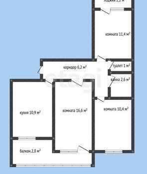 3-к квартира, вторичка, 67м2, 3/10 этаж