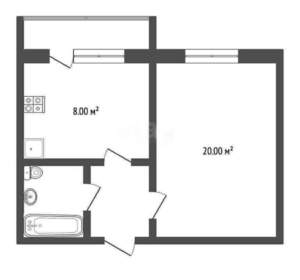 1-к квартира, вторичка, 37м2, 5/16 этаж