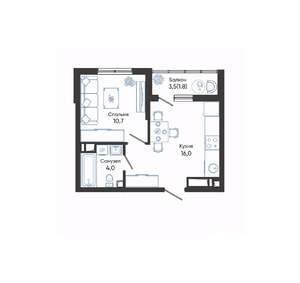 1-к квартира, вторичка, 33м2, 8/24 этаж