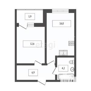 1-к квартира, вторичка, 40м2, 18/21 этаж