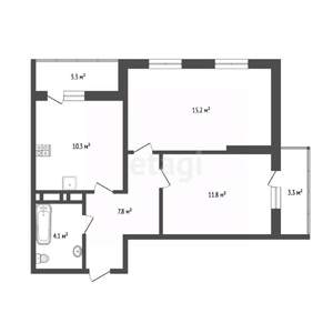 2-к квартира, вторичка, 49м2, 20/20 этаж