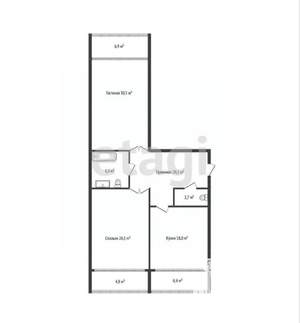 2-к квартира, вторичка, 104м2, 7/19 этаж