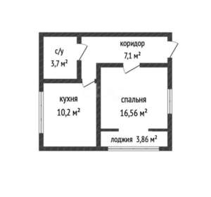 1-к квартира, вторичка, 41м2, 1/5 этаж