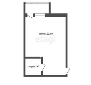 Студия квартира, вторичка, 30м2, 5/5 этаж