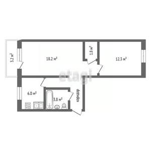 2-к квартира, вторичка, 44м2, 4/5 этаж