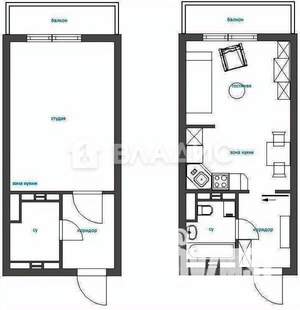 Студия квартира, сданный дом, 22м2, 14/25 этаж