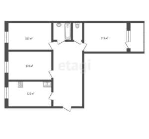 3-к квартира, вторичка, 63м2, 5/9 этаж