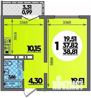 1-к квартира, вторичка, 39м2, 11/16 этаж