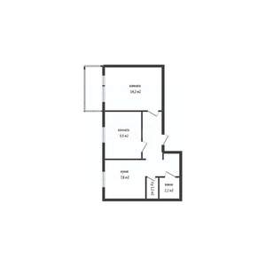 2-к квартира, вторичка, 44м2, 6/9 этаж