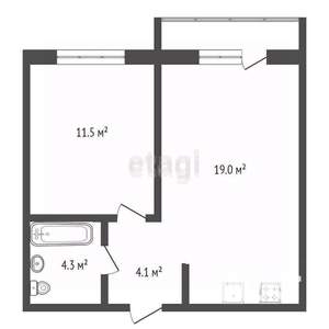 1-к квартира, вторичка, 40м2, 8/24 этаж