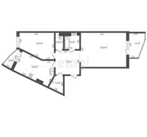 2-к квартира, вторичка, 66м2, 15/16 этаж