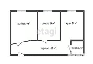 2-к квартира, вторичка, 67м2, 2/8 этаж