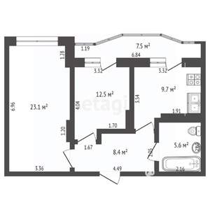 2-к квартира, вторичка, 59м2, 4/5 этаж