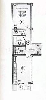 1-к квартира, вторичка, 48м2, 10/19 этаж