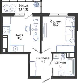 1-к квартира, вторичка, 30м2, 8/24 этаж