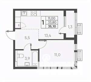 1-к квартира, вторичка, 35м2, 4/24 этаж