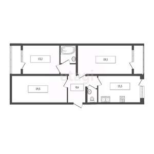 3-к квартира, вторичка, 84м2, 1/16 этаж