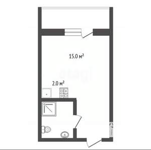 Студия квартира, вторичка, 23м2, 6/6 этаж
