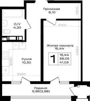 1-к квартира, вторичка, 41м2, 3/9 этаж