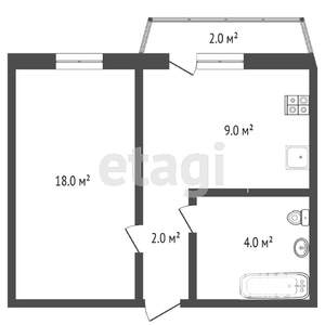 1-к квартира, вторичка, 38м2, 4/9 этаж