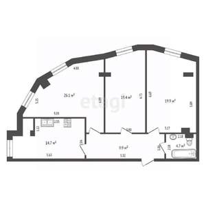 3-к квартира, вторичка, 95м2, 4/5 этаж