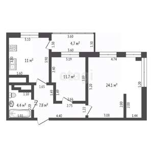 2-к квартира, вторичка, 59м2, 16/21 этаж