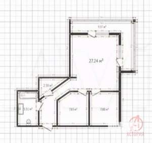 2-к квартира, вторичка, 54м2, 10/18 этаж