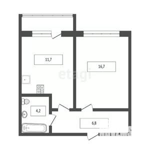 1-к квартира, вторичка, 39м2, 20/21 этаж