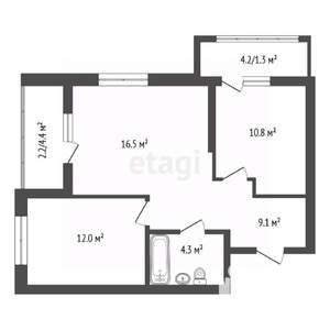 2-к квартира, вторичка, 53м2, 4/24 этаж