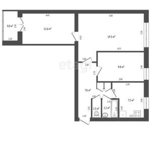 3-к квартира, вторичка, 60м2, 4/9 этаж