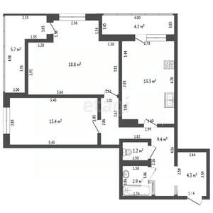 2-к квартира, вторичка, 66м2, 10/16 этаж