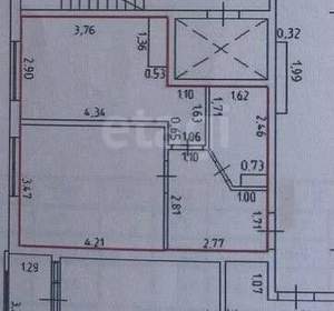 1-к квартира, вторичка, 38м2, 6/9 этаж
