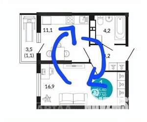 1-к квартира, вторичка, 36м2, 10/24 этаж